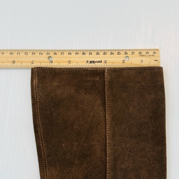 Lucky Brand Women's Fukko Mid-Calf Boots Brown Suede Heeled Boots - Picture 8 of 9